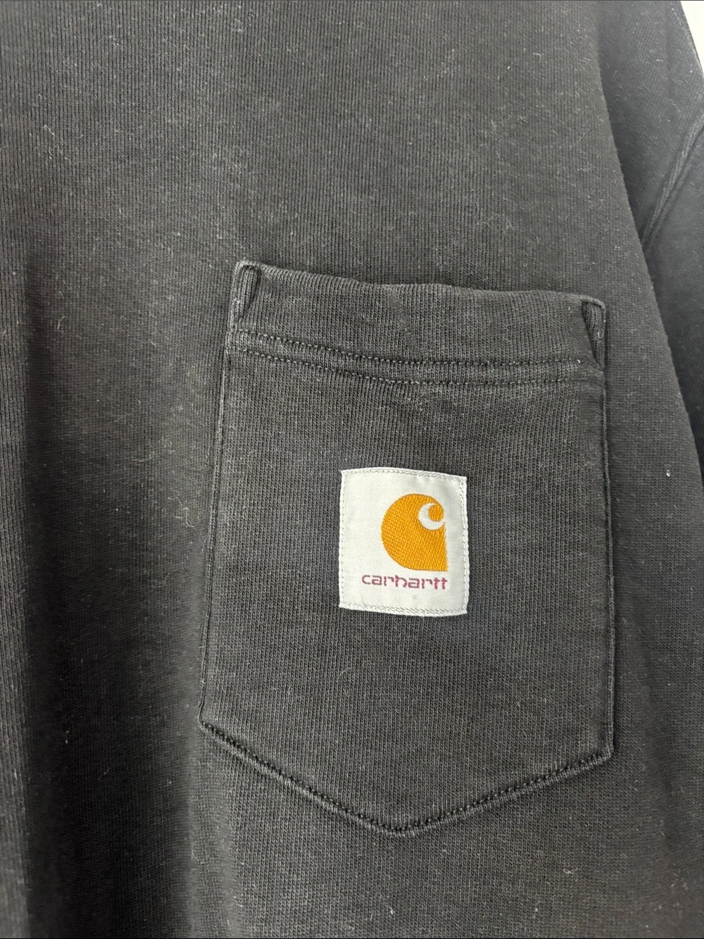 Carhartt Black Crewneck Sweatshirt with Chest Pocket